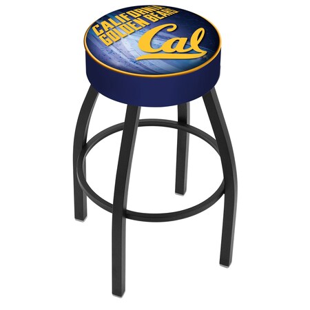 Holland Bar Stool Co 30" 4" Cal Cushion Seat, Blk Wrinkle Base Swivel Bar Stool L8B130Cal-Un-D2